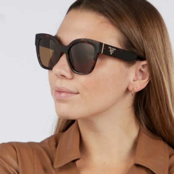 NEW Prada PR 17ZS Sunglasses Honey Tortoise Brown Gradient - Picture 3 of 7